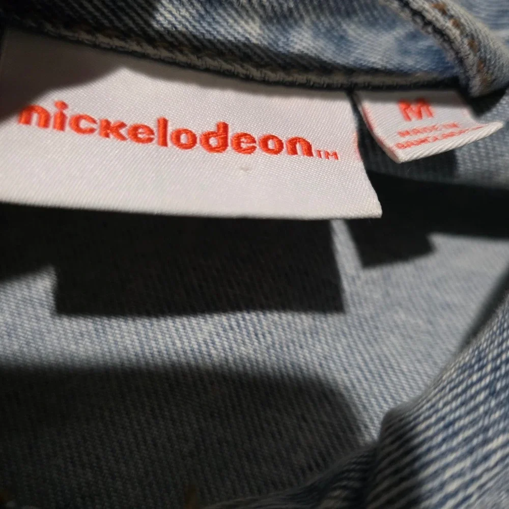 Nickelodeon 90s Kid Denim Jacket‎ Rugrats All Grown Up Cartoon Graphic Print Med